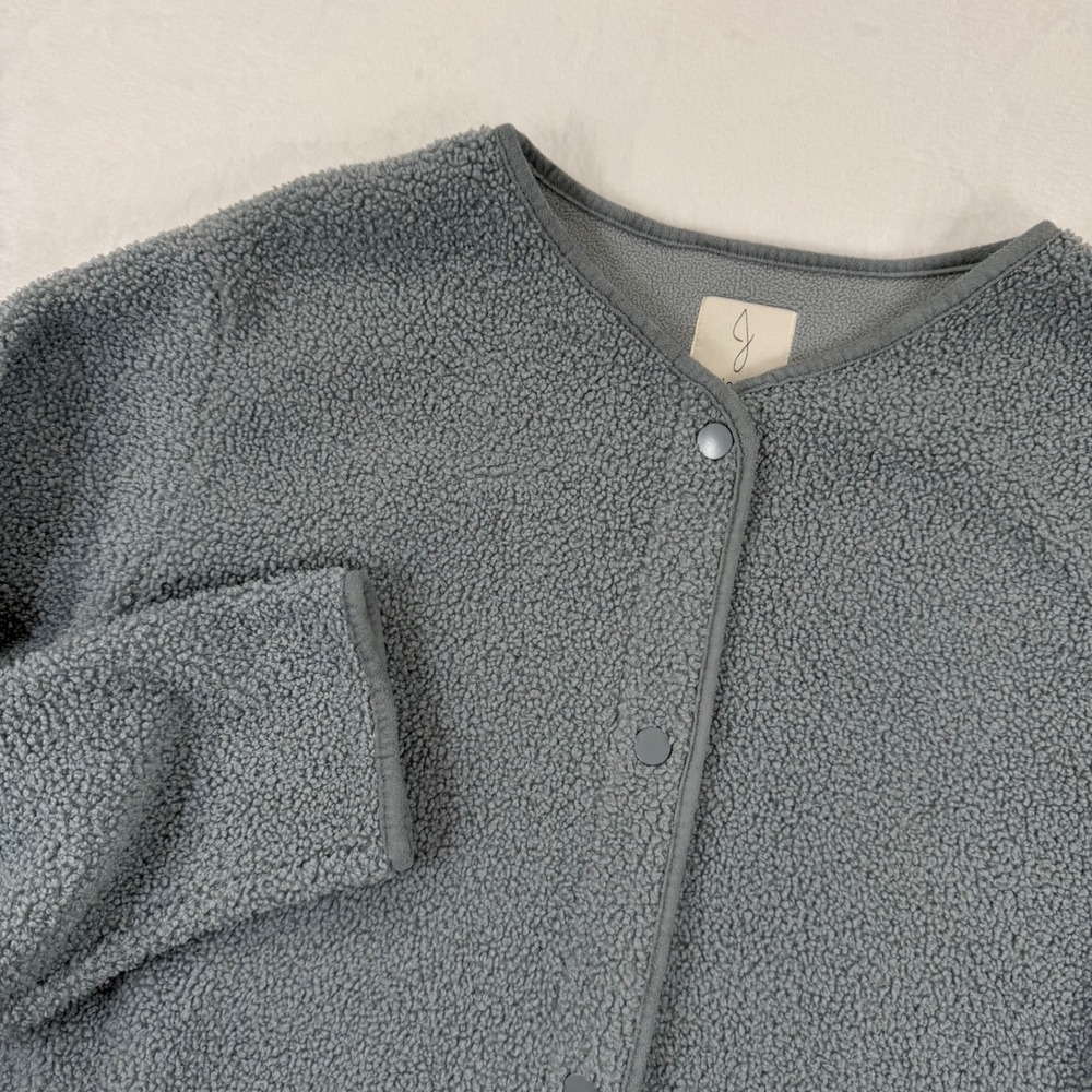 Joie Seafoam Super Soft Teddy Sherpa Snap front Fleece Cardigan Jacket S/P